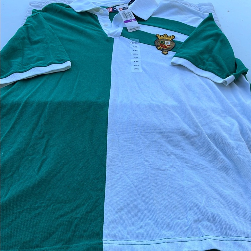 Green and White Men Polo Shirt